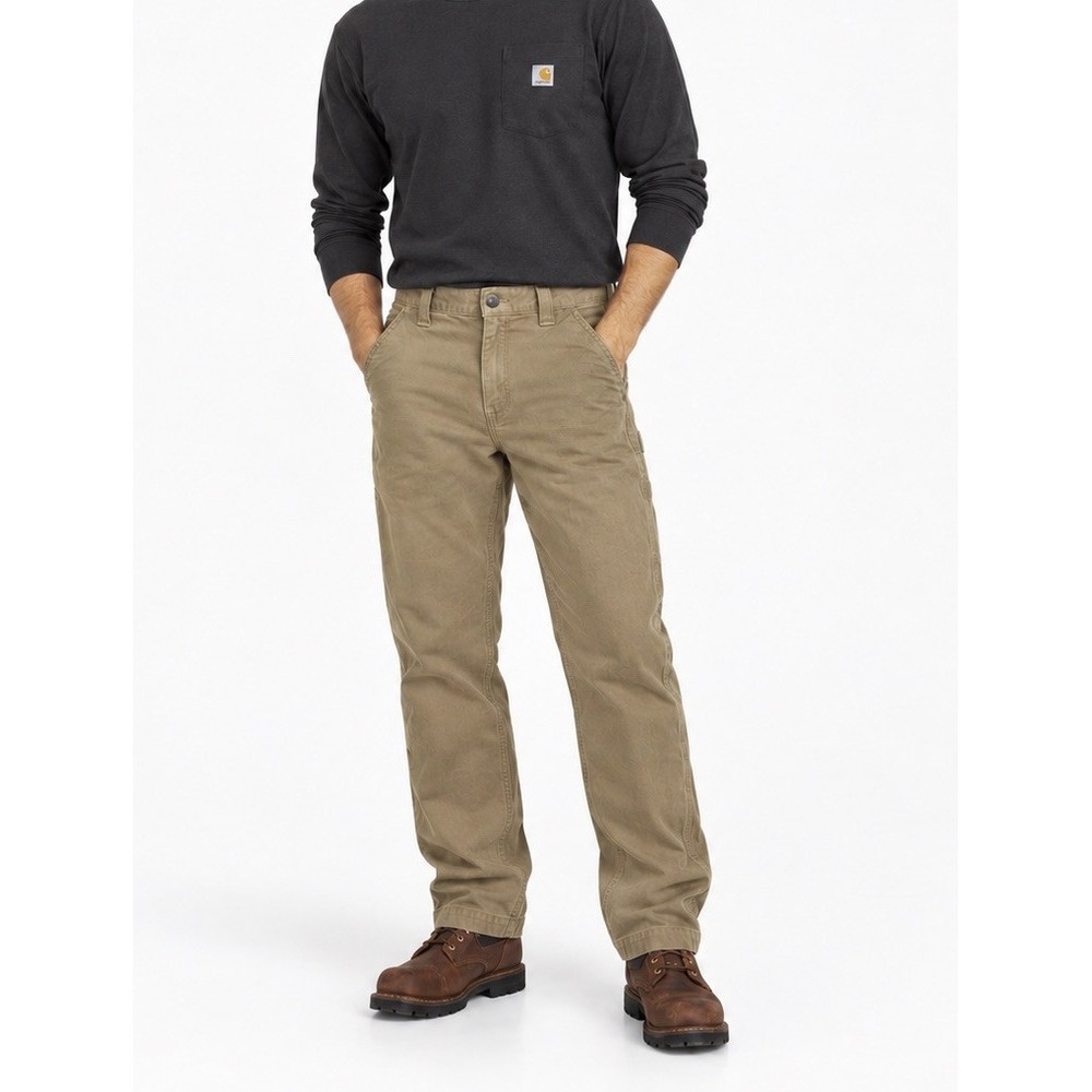 Carhartt Men's Relaxed Fit Canvas Work Pants 30x30 Khaki Rugged Flex Utility